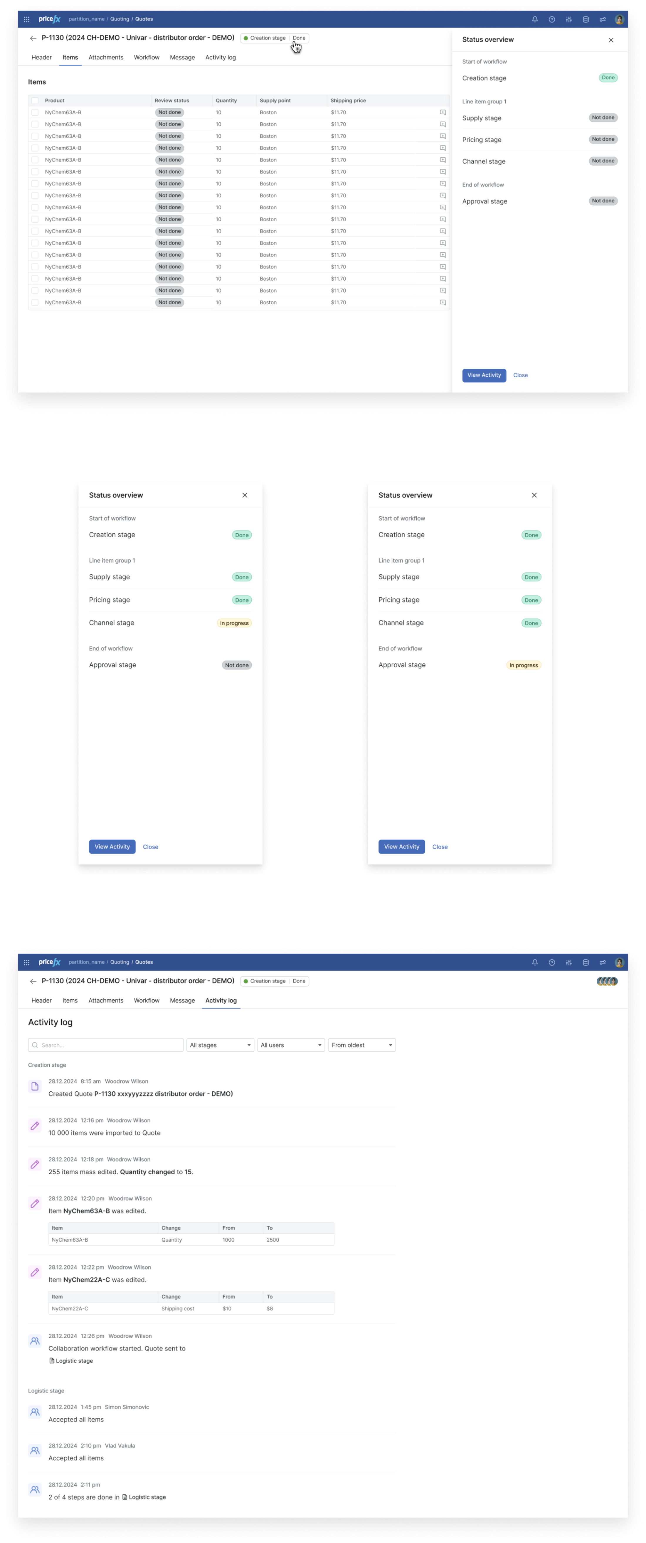 Status and activity tracking