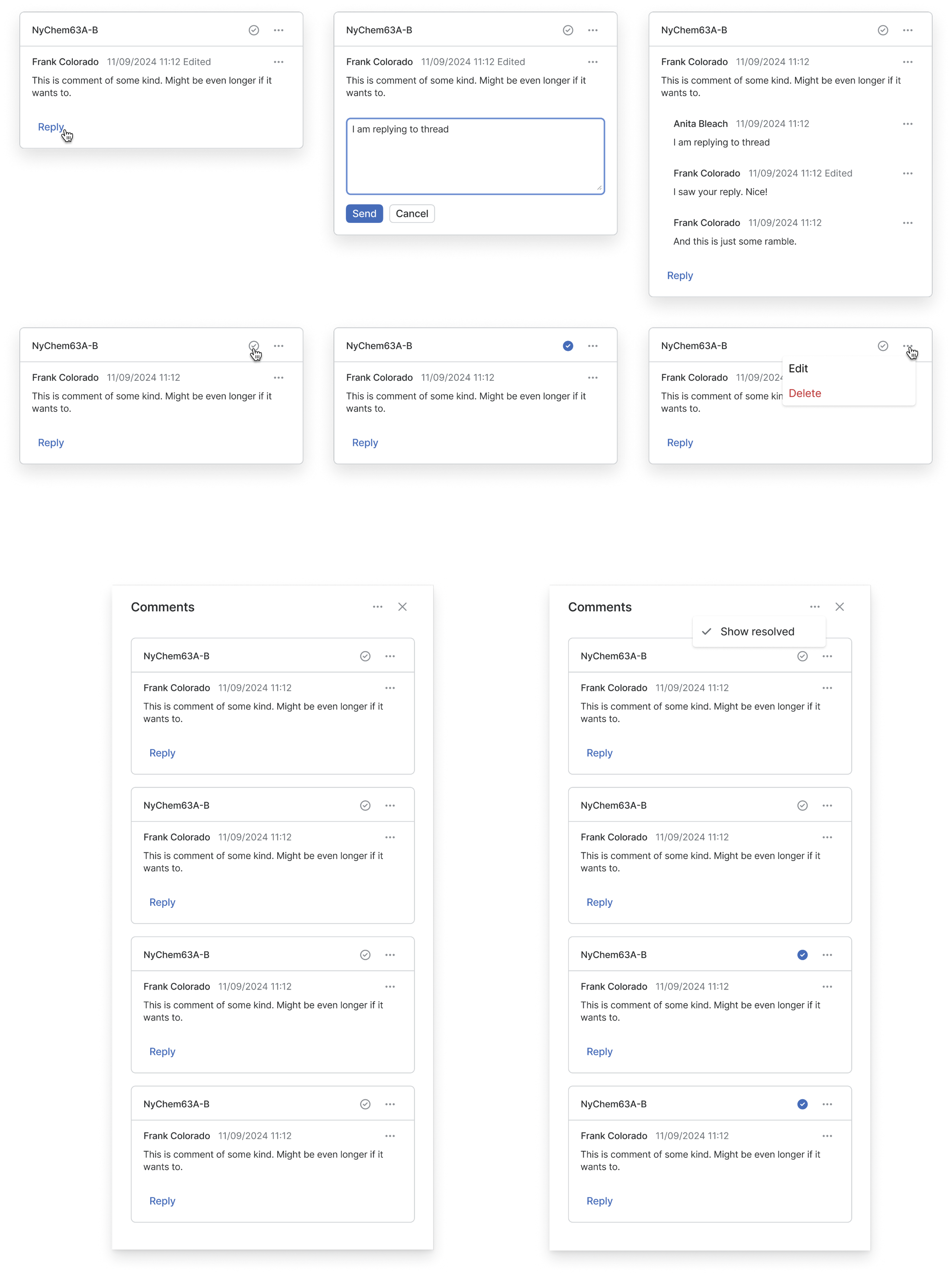 Comments components